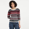 Women Round Neck Striped Sweater