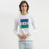 Men Regular Fit Crew Neck Textured Cable Emblem Sweater