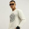 Men Regular Fit Crew Neck Typography Sweatshirt