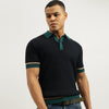Men Relaxed Fit Polo Neck Patterned T-Shirt