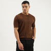 Men Regular Fit Crew Neck Knitted T-Shirt