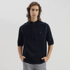 Men Boxy Fit High Neck Solid Half Zip T-Shirt