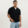 Men Relaxed Fit Johny Collar Textured Heavy Weight Polo T-Shirt