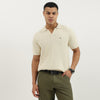 Men Relaxed Fit Johny Collar Textured Heavy Weight Polo T-Shirt