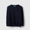 Girls Regular Fit Round Neck Textured Core Wool Cable Sweater
