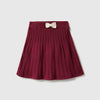 Girls Textured Regular Fit Tricot Skirt With Bow