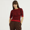 Women Round Neck Geometric Sweater