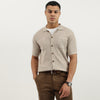 Men Relaxed Fit Cable Knit Shirt
