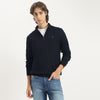Men Regular Fit Mock Neck Solid Zipped Up Sweater