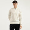 Men Regular Fit Mock Neck Solid Zipped Up Sweater