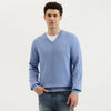 Men Regular Fit V-Neck Solid Lambswool Pullover Sweater