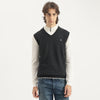 Men Regular Fit V-Neck Solid Lambswool Vest Sweater
