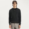 Men Regular Fit Polo Neck Vertical Ribbed Lambswool Pullover Sweater