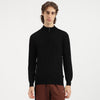 Men Regular Fit Funnel Neck Solid Merino Wool Sweater
