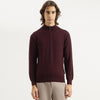 Men Regular Fit Mock Neck Solid Merino Wool Sweatshirt
