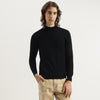 Men Regular Fit Mock Neck Solid Sweatshirt