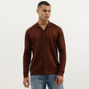 Men Regular Fit Spread Collar Solid Shirt