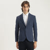 Men Regular Fit Lapel Collar Solid Melange Co-Ordinate Blazer