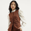 Women Round Neck Solid Waistcoat