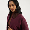 Women Spread Collar Quilted Twill Jacket