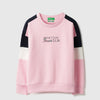Girls Regular Fit Round Neck Colorblock Tennis Sweatshirt