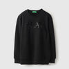 Boys Regular Fit Round Neck Typography Gen-Z Verbiage In Technique Sweatshirt