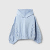 Girls Regular Fit Hooded Neck Lace Embroidered Sweatshirt