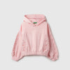 Girls Regular Fit Hooded Neck Lace Embroidered Sweatshirt