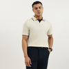 Men Relaxed Fit Johny Collar Pique Textured Honeycomb Polo T-Shirt