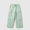 Girls Solid Regular Fit Terry Utility Trackpants