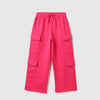 Girls Solid Regular Fit Terry Utility Trackpants