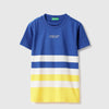 Boys Regular Fit Round Neck Striped Ottoman T-Shirt