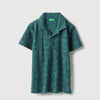 Boys Regular Fit Polo Neck Textured T-Shirt