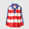 Boys Relaxed Fit Polo Neck Striped Rugby T-Shirt