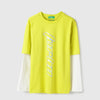 Boys Relaxed Fit Round Neck Solid Turbo Iridescent T-Shirt