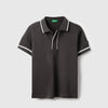 Boys Regular Fit Polo Neck Solid Interlock T-Shirt