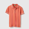 Boys Regular Fit Polo Neck Solid Interlock T-Shirt