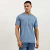 Men Relaxed Fit Crew Neck Embossed Debossed Interlock T-Shirt