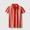 Boys Regular Fit Polo Neck Vertical Stripes T-Shirt