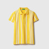 Boys Regular Fit Polo Neck Vertical Stripes T-Shirt