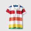 Boys Regular Fit Polo Neck Striped T-Shirt