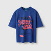 Boys Oversized Fit Round Neck Typography Move At Your Own Pace Pique T-Shirt