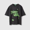 Boys Oversized Fit Round Neck Typography Move At Your Own Pace Pique T-Shirt