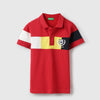 Boys Regular Fit Polo Neck Colorblock Cut And Sew T-Shirt