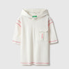 Boys Boxy Fit Hooded Neck Solid Pique T-Shirt