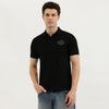 Men Regular Fit Polo Neck Printed Back Horse Pique T-Shirt