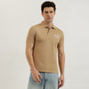 Men Regular Fit Polo Neck Printed Back Horse Pique T-Shirt