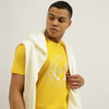 Men Relaxed Fit Crew Neck Printed Tonal Emblem Pique T-shirt
