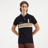 Men Regular Fit Polo Neck Colorblock Chest Panel Pique T-Shirt