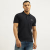Relaxed Fit Textured Knit Tape Pique Polo T-shirt